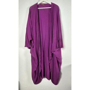 Tienda Ho Purple Drape Kimono Duster Cardigan Sweater Hand Woven In Morocco